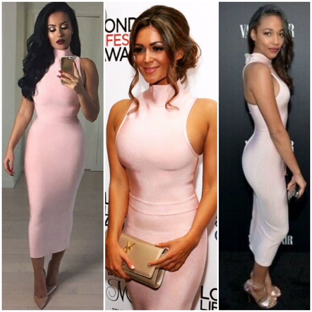 NWT House of CB Rei Blush Midi Bandage Dress XS